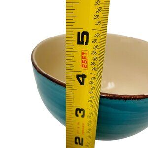 Royal Norfolk Ceramic Bowl 6" Diameter Turquoise Cream Microwave/Dishwasher Safe